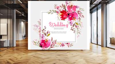 colorful marsala wedding invitation template Wall mural