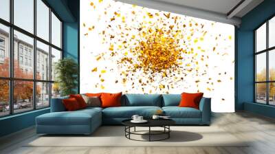 Golden Yellow Confetti Explosion Celebration Party New Year Festive Sparkle Fun Background Stock Image Photography Wall mural