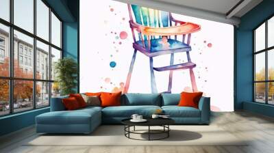 Watercolor High Chair. Wall mural