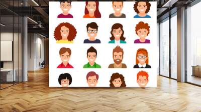 Collection of people avatars. Wall mural