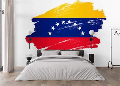 Venezuelan flag. Vector illustration. Brush strokes drawn by hand. Wall mural