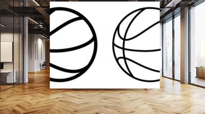 Basketball ball icons set. Basketball ball isolated icon. Black basketball symbols. Vector illustration. Wall mural