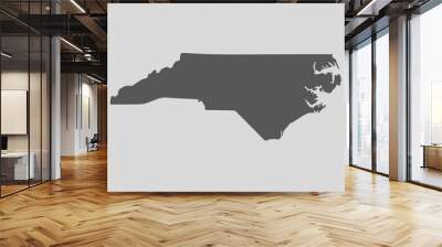 Black map state North Carolina - vector illustration. Wall mural