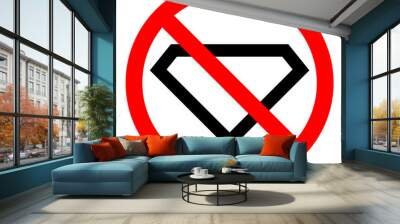 Diamond is prohibited. Stop diamond icon. Vector illustration. Wall mural