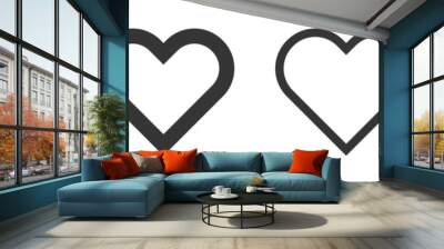 Heart vector icons. Set of love symbols isolated. Wall mural