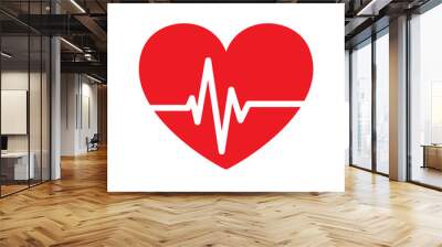 Heartbeat icon - vector. Wall mural