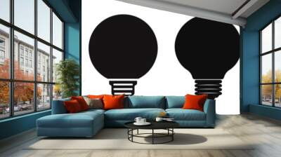 Light bulb icons set. Black light bulb icon on white background. Wall mural