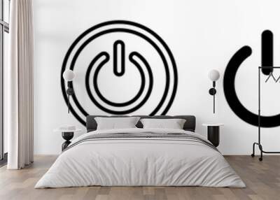 On-off icon. Set of power buttons. Vector illustration. Wall mural