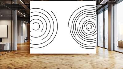 Set of abstract linear circles. Decorative vector elements. Wall mural