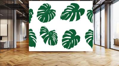 set of tropical leaves. vector illustration Wall mural