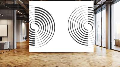 set of vector circle elements. black linear circle Wall mural