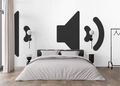 Set of volume icons. Black volume sound icons Wall mural