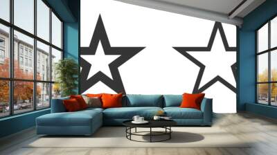 Star vector icons. Set of star symbols isolated. Wall mural