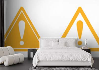 Triangular warning symbols with Exclamation mark. Wall mural