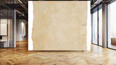 Old piece of paper on an isolated white background mock up Wall mural