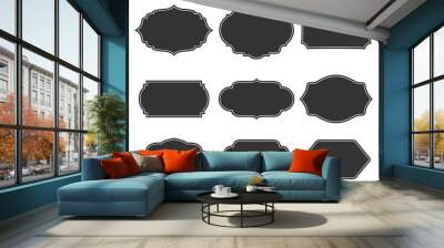 Set vector monochrome vintage frames. Wall mural