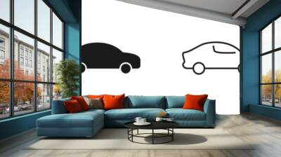 Car vector icon. Automobile symbol. Vehicle or auto simple flat illustration isolated. Drive sign for web and apps UI. Line and filled icons. Wall mural