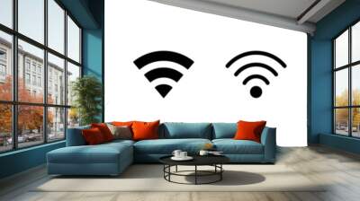 Wi-Fi icon set. Network symbol. Wireless connection vector illustration. Wi-Fi signal sign. Hotspot pictogram. Wall mural