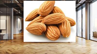 tasty almonds nuts isolated on white background  Wall mural