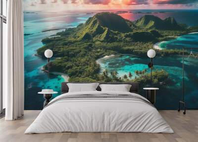 beach coast landscape sky nature island Wall mural