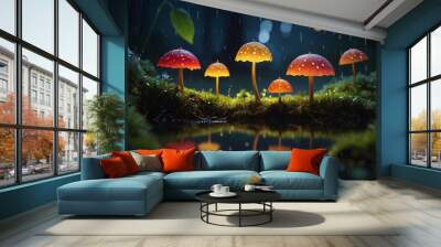 mushroom nature autumn forest 2 Wall mural