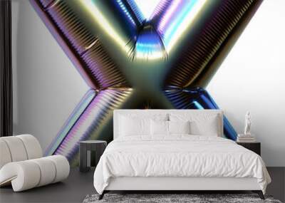 Letter Alphabet X Black Color Foil Holographic Clip Arts  PNG Wall mural