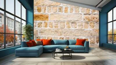 aged yellow brick wall Wall mural