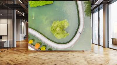 path over water in aerial view Wall mural