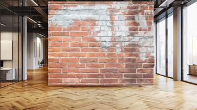 red bricks wall with gray cement Wall mural