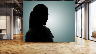 Silhouette woman portrait Wall mural