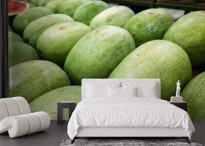 watermelon stacked on the marketplace Wall mural