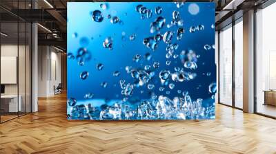 abstract drop water splash on blue background Wall mural