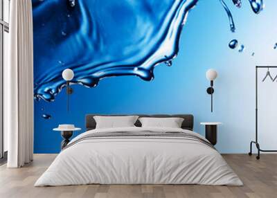 abstract water splash on blue background Wall mural