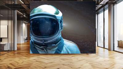 Astronaut in a front of stars in outer space. Conquest of Space Concept, Elements of this image were furnished by NASA Wall mural