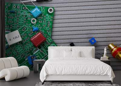 Electronic radio component for electric circuits, equipment and Wall mural