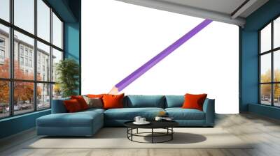 Colored pencil purple one isolated on white background Wall mural