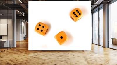 dice wood isolated on white background Wall mural