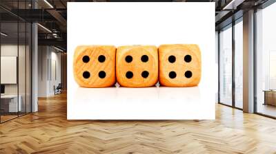 dice wood isolated on white background Wall mural