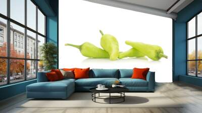 green chili peppers isolated on white background Wall mural