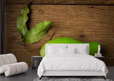 mango green on old  wood Wall mural