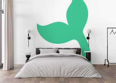 Mermaid tail. Silhouette of whale tail icon. Fish tail. Vector Wall mural