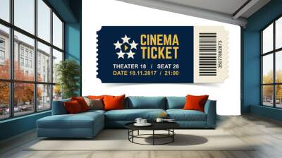 Vector cinema ticket isolated on white background. Wall mural