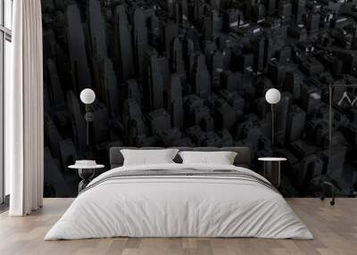 Abstract black city Wall mural