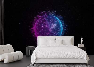 Abstract futuristic planet Earth Wall mural