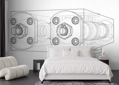 Abstract industry object concept. Vector Wall mural