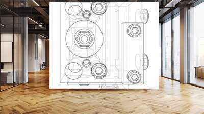 Abstract industry object concept. Vector Wall mural