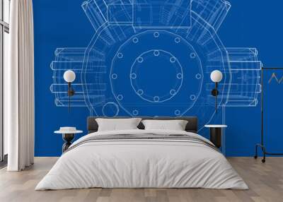 Air conditioning compressor. Vector Wall mural