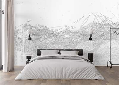 background consisting of dots and lines Wall mural