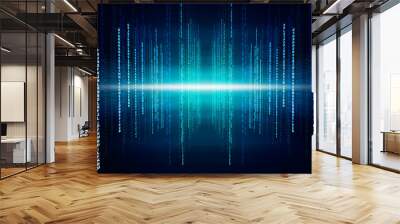 Binary blue computer code Wall mural