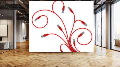 Network cable, twisted in the shape of the plant Wall mural